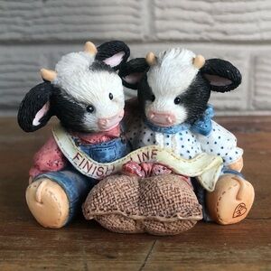 Mary Moo Moos Collectible Two Cows 3 Legged Race Figurine We Make a Great Team